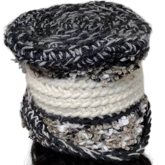 Beret Slouchy top Boho Hat OOAK Handmade Crochet Free Hand Women's One Size - Picture 7 of 8